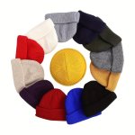 Men's Solid Color Knit Beanie Knit Winter Hats Ideal Choice For Gifts