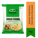 Sooji Rawa Semolina Granules 1KG - Premium Pure Wheat Semolina Granules For Halwa Upma Dosa & Snacks Delivers Wholesome Fiber &