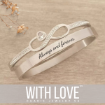 Infinity Stack Set Personalized Stainless Steel Clip Open Bangles Size: Regular 58MM Diameter