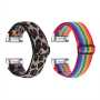 Killer Deals Woven Nylon Strap For Fitbit Charge 5- Leopard + Rainbow Combo
