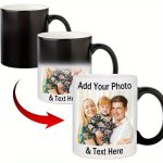 Personalized Magic Ceramic Mug 11OZ - Custom Heat Sensitive Color Changing Coffee Cup With Your Photo & Text - Ideal For Birthday Mother's Day