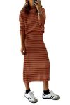 Prettygarden 2 Piece Skirts Sets For Women Fall Fashion 2025 Striped Sweater Dress Knit Lounge Travel Outfits Winter Clothing Br