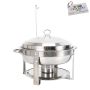 Chafing Dish 7.5L Round Stainless Steel Food Container