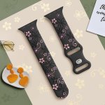 Silicone Floral Engraved Smartwatch Bands - Water-resistant Soft Sport Strap With Butterfly Clasp For Apple Watch Series Ultra 2