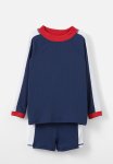 Cotton On Flynn Rash Vest And Billy Boyleg Trunk Set - Varsity Red Rib in The Navy Rib panel