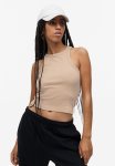 Cropped Vest Top - Beige