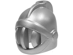 Parts Minifigure Headgear Helmet Castle With Fixed Face Grille X167 - Metallic Silver