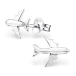 C638-C5657 - 925 Sterling Silver Airplane Earrings 10X8MM