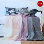 Chenille Throw - Trellis Deep Pink ice Violet - 140 X 180 Cm