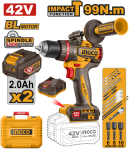 Ingco 42V Ps+ C l B l Impact Drill 99NM + Ass Kit