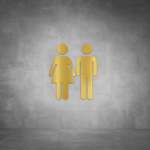 Toilet Male And Female Sign D08 - Polished Brass