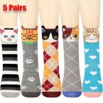 5 Pairs Cat Pattern Socks CS11