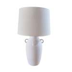 Lumis Urn White Ceramic Table Lamp With Loop Handles