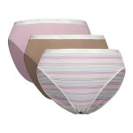 Jockey Plus Size 's 3 Pack Cotton Hi-leg - Soft Petal Stripe