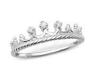 B88-C29231 - 925 Sterling Silver Crown Tiara Ring - Size 7