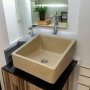 Slanting Pyramid Bespoke Sandstone Concrete Basin/sink 36X30.5X19.5X11.5CM