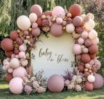 Dusty Rose Pink Balloon Arch Kit Double Stuffed Mauve Light Pink Matte Blush Nude Boho Balloon Garland For Baby Shower Birthday
