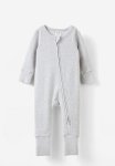 Cotton On The Long Sleeve Rib Romper - Cloud Marle