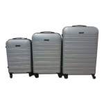 Smte Infinite Quality Travel Ware 3 Piece Luggage Set Silver C9 With Keychain