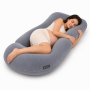 Pregnancy Pillow G Shape Velvet Maternity Cushion Grey