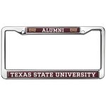 Texas State University Alumni Logo Full Size Standard License Plate Metal Frame