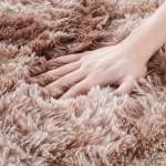 Smte Light Rug Shaggy Fluffy Carpets Coffee With Keychain