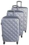 Smte 3 Piece Mooistar 29 Inch Travel Luggage Suitcase Set Silver With Keychain