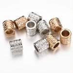 30PCS 9MM 0.35INCH Geometric Cylinder Print Plastic Ccb Beads Big Hole Spacer Beads For Making Beading Bracelet Jewelry