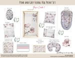 Cot Duvet Bedding Pink And Grey Floral Full Print Set
