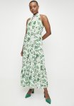 Edit Sleeveless Button Thru Tiered Midi Dress - Soft Green Pressed Foliage