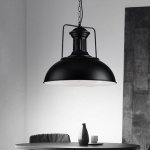 Ywxlight Black Pot Lid Hanging Lamp Pendant Lights With E27 Bulb Cold White
