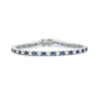 Sterling Silver Blue & White Cubic Zirconia Tennis Bracelet