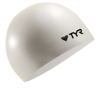 Wrinkle Free Silicone Swimming Cap - White