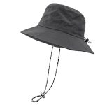 Woogwin Waterproof Bucket Rain Hat With Chin Strap Quick Dry Packable Boonie Sun Hat Safari Hat Uv Protection Darkgrey