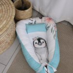 Baby Nest Baby Sleeping Pod Waddle On Penguin Turquoise