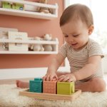 12-PIECE Squeeze & Stack Silicone Baby Building Blocks