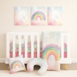 Rainbow Cot Bedding Set Watercolour Pastel