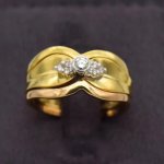 18CT Yellow Goldwedding Ring Trip-set
