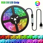 Color Changing USB LED Strip Lights With Switch Control Multi-color Rgb Lighting For Room Tv Christmas Decor Movie Theme Ambianc