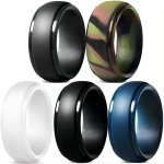 5PCS Men's Fashion Casual Silicone Rings Simple Wedding Ring