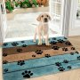 1PC Dog Paw Prints Doormat Dog Door Mat For Muddy Paws Entrance Front Door Rug Water Absorbent Quick Drying Dog Sleeping Blanket With Non-slip Backing