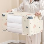 1PC Large Capacity Clothes Storage Bag Clothing Bedding Storage Bag Organizer Portable Zipper Organizer With Handle Household Be