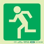 Photoluminescent 190MM Safety Sign -E28-RUNNING Man Facing Left