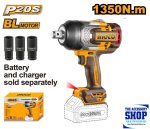 Impact Wrench 1 350NM 3 4" Drive Cordless 20V Tool Only Ingco CIWLI201351