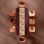 Subtle Peach Peonies Table Runner