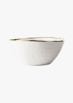 Zhen Organic Porcelain Large Bowl With Metallic Gold Rim