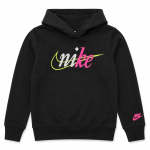 Nike Girls Split Futura P Over Hoodie In Black Multi - Black Multi 6