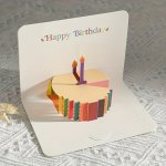 Cake 3D Pop Up Happy Birthday Card For Women Men Kid With Envelope Funny Birthday Card For Wife Husband Best Friend Her Him From