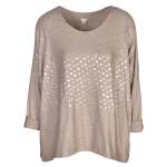 Foil MINI Heart Print Over Sized Top - Taupe L xl