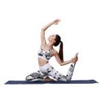 Ladies White And Grey Prism Yoga Set Activewear HK212 - Extra Large